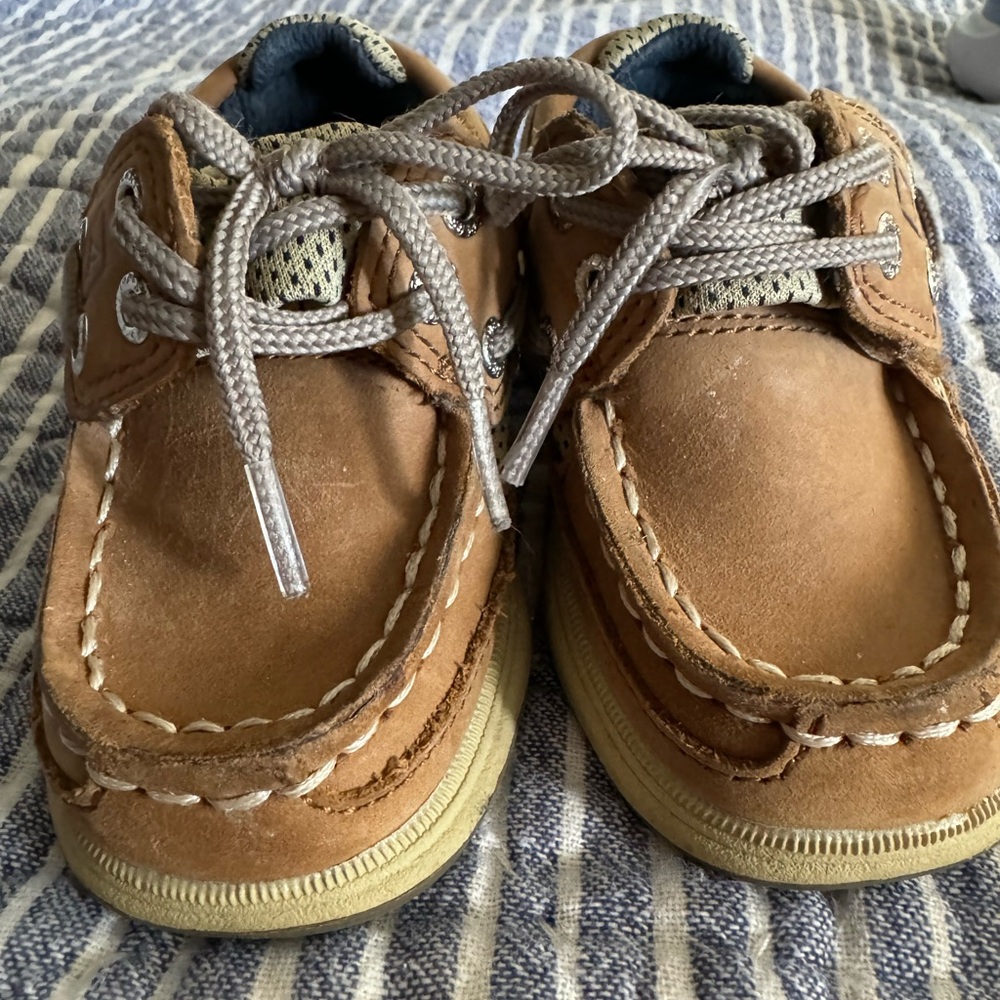 Toddler slip on/velcro boat shoes
